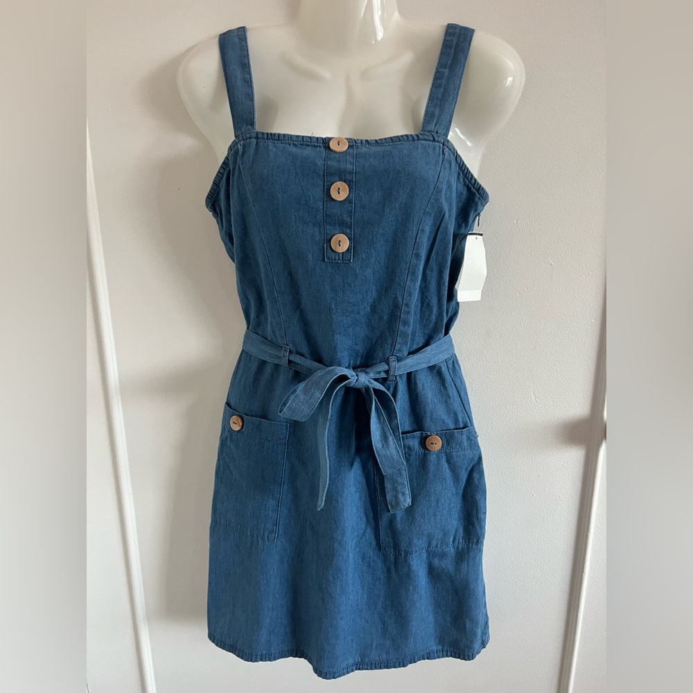 NWT Denim buttoned mini dress